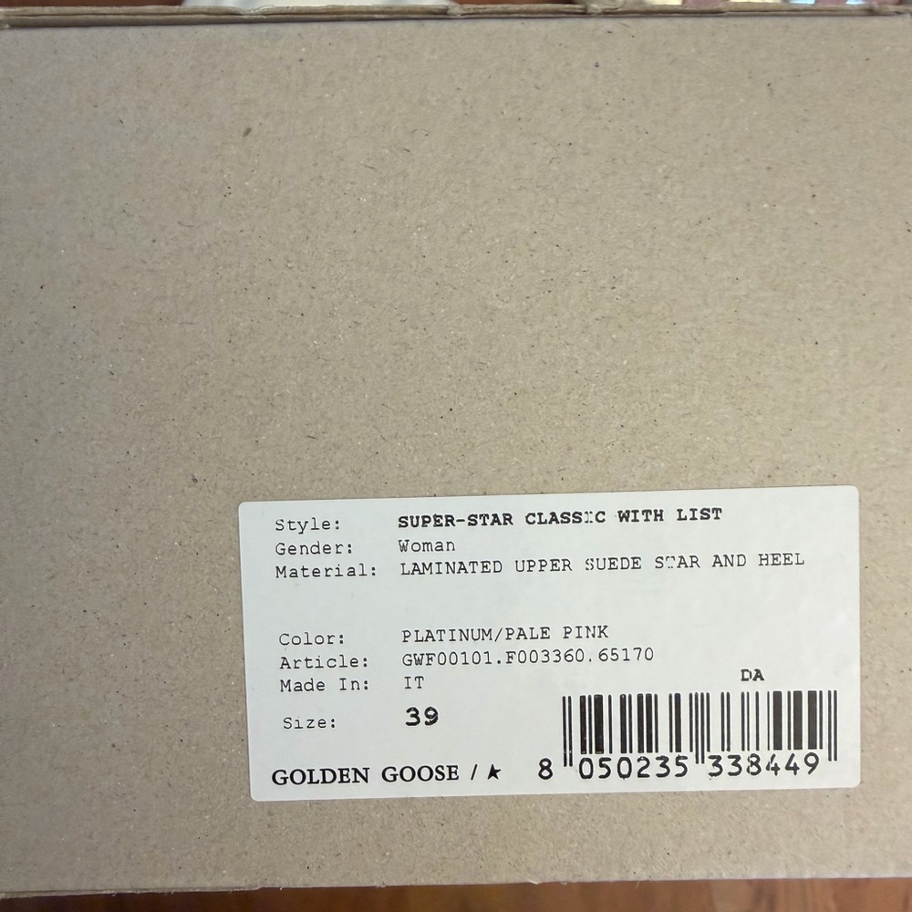 Golden Goose SUPER-STAR CLASSIC PLATINUM/PALE PINK - size 39 - Picture 5 of 5